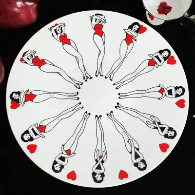(Tadahara)Love decoration plate Original design Home decoration display bone china dinner plate gift box