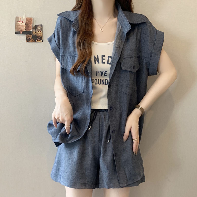 Summer New Workwear Style Trendy Camisole Postpartum Nursing Set Fashionable Mom Outing Nursing Clothes Three-Piece Set