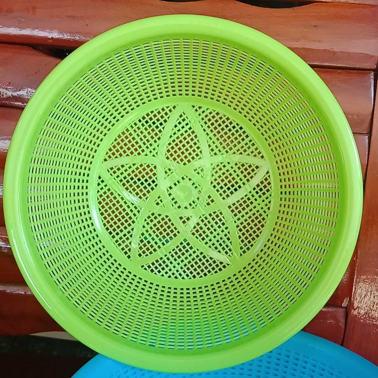 Plastic naughty basket round washing rice basket vegetable blue Sub-fruit lammi leaky basket leaky basin filter draining basin dense eye fine holes