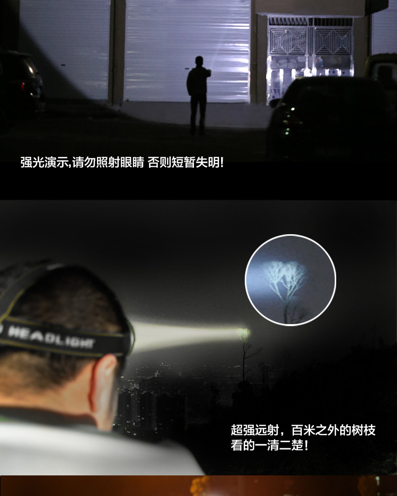 Windy mạnh đèn pha LED đầu kim loại tầm xa sạc câu cá đêm chiếu sáng ngoài trời thợ mỏ đầu của mặc đèn pin đèn pin điện quang