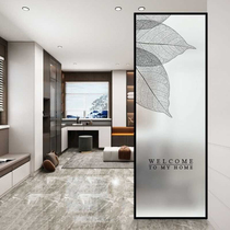 Customized art glass screen partition modern simple aisle entrance living room double-sided frosted light transmission abstract light luxury