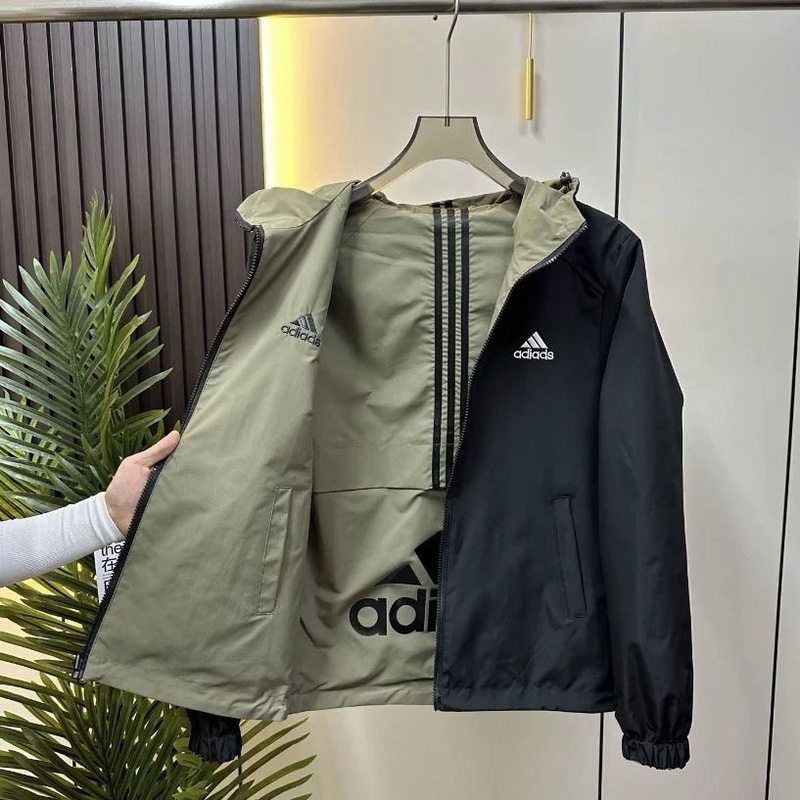 2025 New Men's Fashion Versatile Double-Sided Casual Embroidered Stand-Up Collar Jacket Sports Slim Fit Coat Stylish 6618