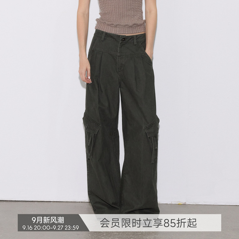 【Loose Fit Washed】Billconch 100% Pure Cotton Vintage Distressed Long Pants Washed Loose Pleated Cargo Pants 【Loose Fit Washed】Billconch 100% Pure Cotton Vintage Distressed Long Pants Washed Loose Pleated Cargo Pants