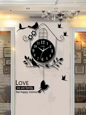 Nordic watch wall clock living room modern simple personality creative fashion decoration household wall-mounted clock light wall-mounted table