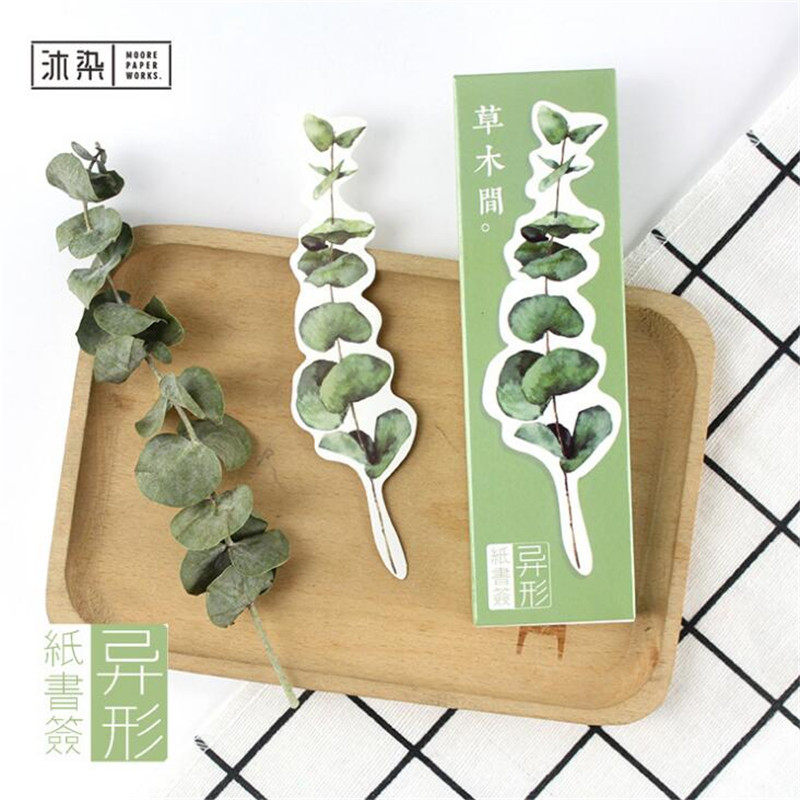 Paper bookmarks Flowers and plants Hand-painted original 30 boxed special-shaped message cards Creative paper student bookmarks Message post message cards Company event gifts
