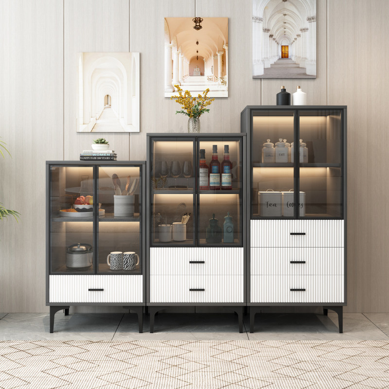 Dining Cabinet Modern Minimalist Dining Room Cabinet Close To Wall Nordic Light Lavish Living Room Cabinet Multifunction Tea Water Cabinet Locker