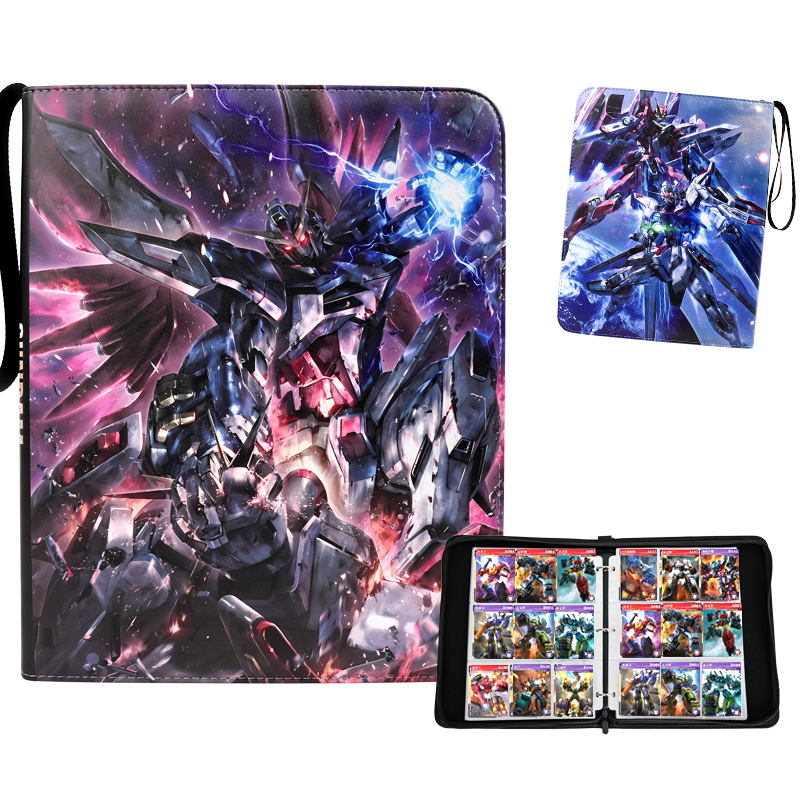 Lekka Mobile Suit Gundam Card Storage Book Seed Duel Card Collection Book Loose-Leaf Zipper Leather Card Book