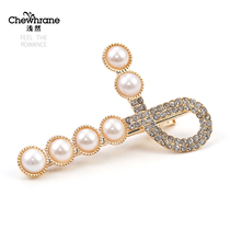 Shallow Korean temperament hairclip simple cross word clip Pearl banghai clip top clip female small hairpin flat clip