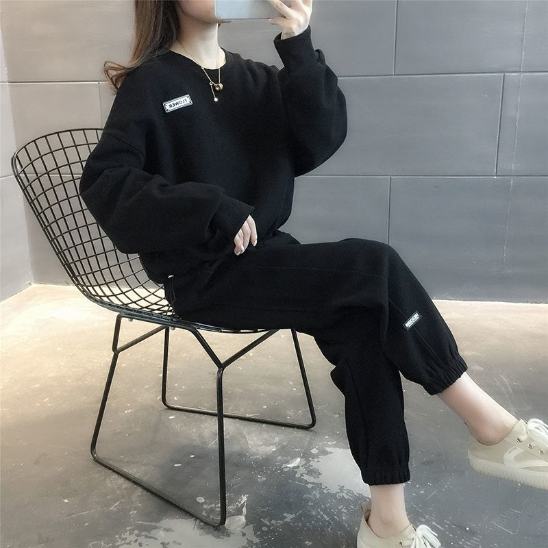 Pajamas for Women, Spring and Autumn 2026 New Style, Plus Size, Loose-Fitting Loungewear Set, Long-Sleeved Sweatshirt, Sports Two-Piece Set