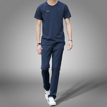 361 sportswear suit mens summer cotton loose T-shirt Jordano short-sleeved spring autumn and winter casual plus velvet two-piece suit