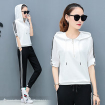 361 sportswear suit womens summer short-sleeved female Jordano sweater casual clothing brand two-piece cotton thin section