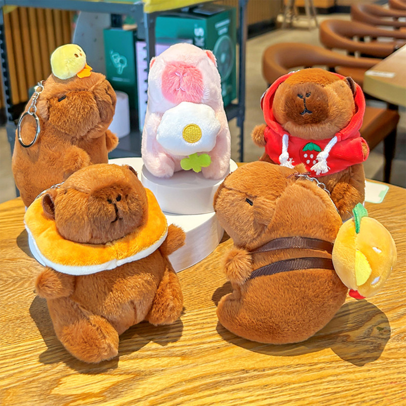 Capybara Keychain, Capybara Plush Toy for Car Keys, Couple Backpack Decoration, Trendy Plush Ugly-Cute Food Toy Doll Capybara Keychain, Capybara Plush Toy for Car Keys, Couple Backpack Decoration, Trendy Plush Ugly-Cute Food Toy Doll