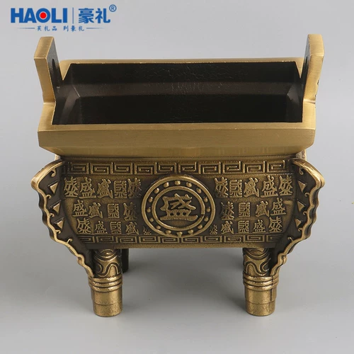 Процветающий король мира, бронзовое ретро -украшение четырехлетого из четырех металлических ремесел Ding Ding Ding, горелка благовоний -благовония.