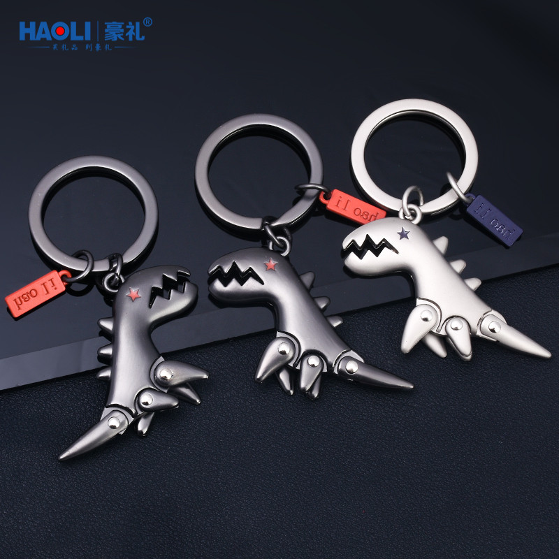 Creative Metal Dinosaur Keychain Personalized Key Pendant Men's Car Key Chain Ring Couple Cartoon Keychain