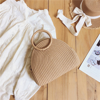 Hand-carrying woven bag for women 2025 summer vacation casual handbag korean style niche fashion versatile trendy women's bag