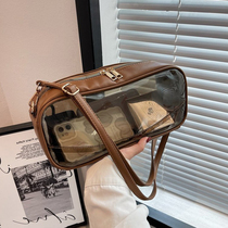 High-end large-capacity small bag womens bag 2022 new transparent jelly bag summer fashion large-capacity crossbody bag