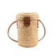 Summer literary retro grass woven small bag mini new versatile cylindrical bag popular crossbody for mobile phone bag