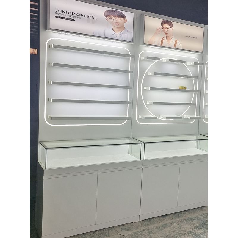 眼镜展示柜眼镜柜烤漆中岛柜货架展示架玻璃眼镜展柜定制货架