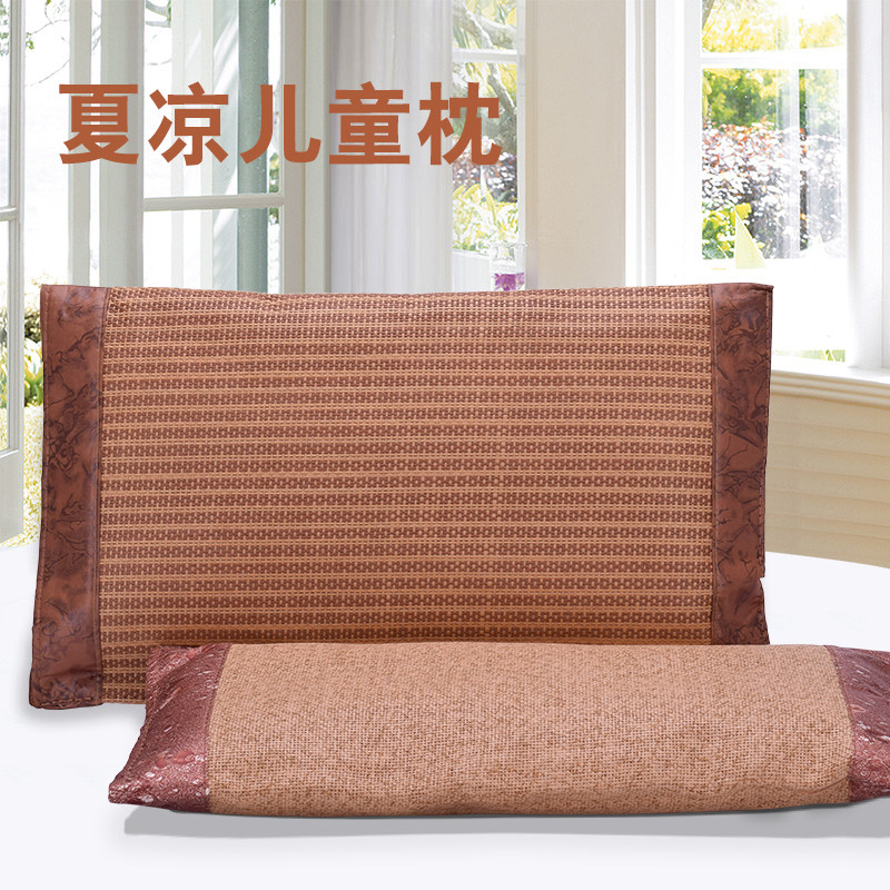 Baby Summer Cool Mat Pillowcase Pillow Inner Sleeve Summer Cool Rattan Pillow Headgear 0-1-2 Newborn Bifacial Pair Pat 2