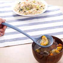 Wheat straw spoon Health and environmental protection soup spoon Long handle round ear spoon Porridge spoon Household large soup bowl spoon rice spoon