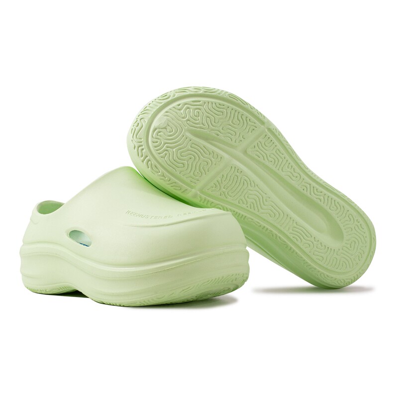 【Original Authentic】Reemustered Thick-Soled Height-Increasing Closed-Toe Slippers Chef Shoes Apple Green