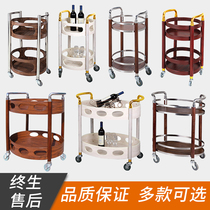  Wine cart Solid wood round wine cart Beverage cart Hotel cart Wine cart Snack cart Food cart