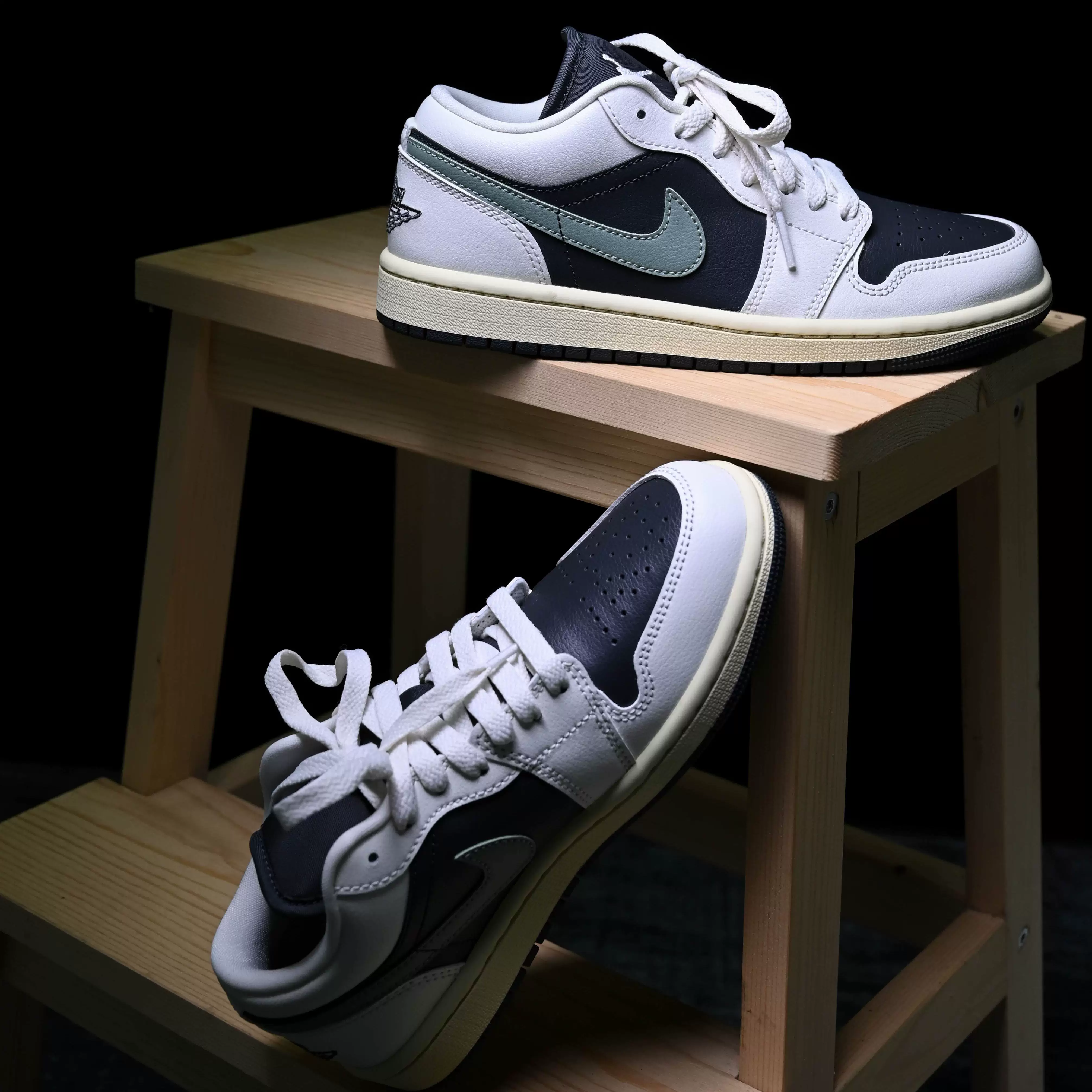 Спортивные кроссовки Burning Air Jordan 1 AJ1 LOW Black and Green низкие ретро баскетбольные DC0774-001