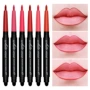 Trang điểm Son môi Chính hãng Double Head Automatic Lip liner Người mới bắt đầu Không thấm nước Lâu trôi Không đánh dấu Son môi Miễn phí 	son bút chì bảng màu	