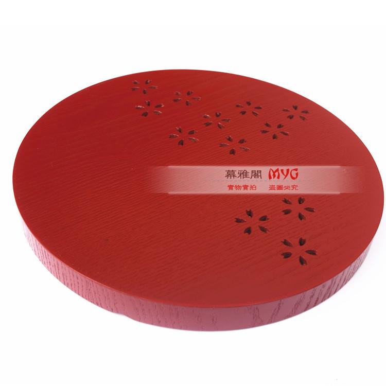 Màu đỏ loạt các tấm gỗ khay gỗ món ăn khay trà bộ trà đám cưới cung cấp đĩa gỗ hoa anh đào rỗng đũa gỗ cao cấp xuất khẩu