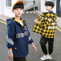Boys jacket Chun-style double face wearing 2021 new Korean version 12-year-old CUHK Tong Changedu Wind Breeze Boy
