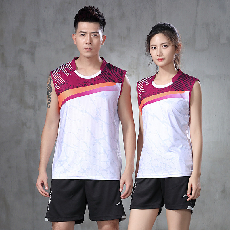 New volleyball suit suit men's and women's badminton suit speed dry sleeveless running suit sports jersey group purchase dress customised