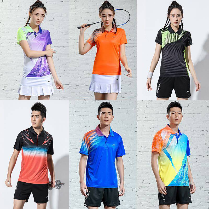 Group Purchase Spring Summer Badminton Suit Suit Men And Women Short Sleeve Speed Dry Tennis Uniform steam volleyball Sport Conqueror Conserve
