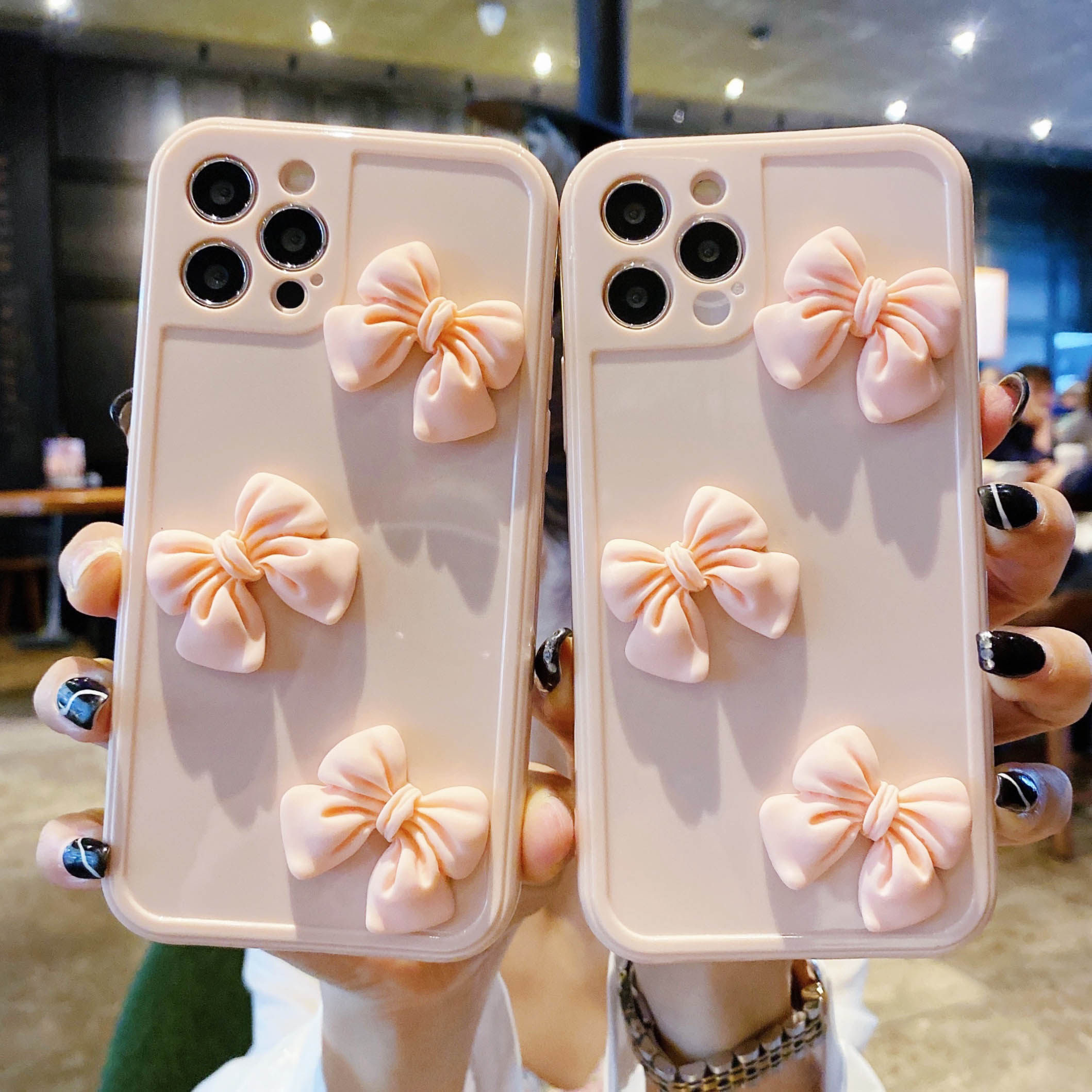 Pink Bow Tie Apple 12 Mobile Phone Protection Shell iphone13pro Max Apple 12promax New 11 Jane about 7P Girl with XR Superfire 8Plus Full Package