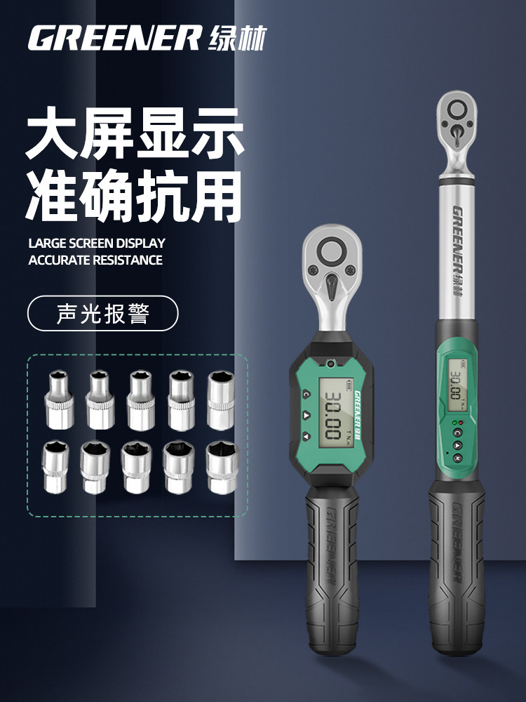Green Forest Electronic Torque Wrench Digital Spark Plug Torque Wrench Kilogram Wrench High Precision Fixed Torque Wrench Auto Repair