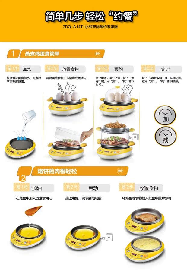 nồi lẩu mini xiaomi Nồi trứng điện ZDQ-A14T1 thời gian gấp đôi inox hấp trứng tart đa chức năng tự động tắt trứng ốp la - Nồi trứng nồi lẩu mini điện máy xanh