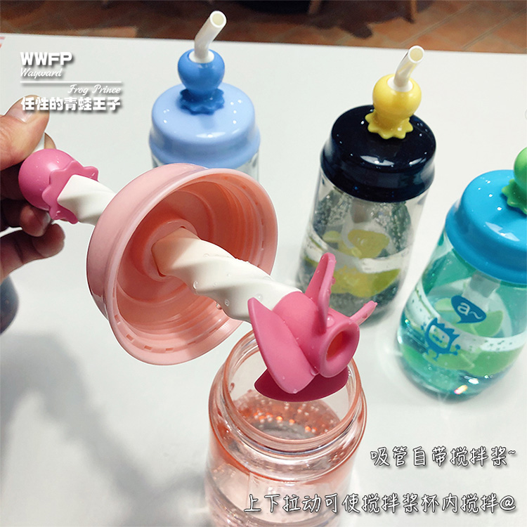 Cốc trộn cốc nước ép nhựa uống cốc protein cốc trẻ em cốc hút học sinh dễ thương chống vòi thả cốc - Tách lock and lock bình giữ nhiệt