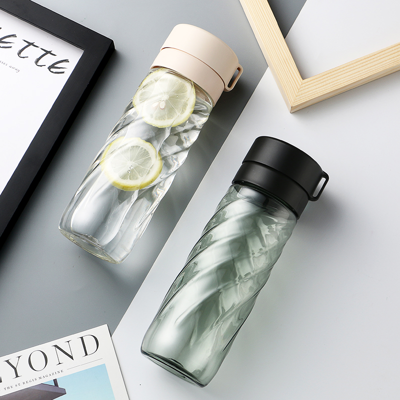 Creative Tide Round Water Cup Filter Minima Fresh Round Anti-Leakage With Hand Cups Portable Students Sports Plastic