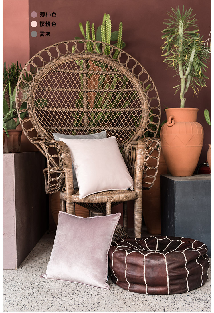 Gối màu rắn Bắc Âu Giường đơn giản gối nhung sofa lưng in đệm vuông gối tùy chỉnh - Trở lại đệm / Bolsters gối đệm ghế