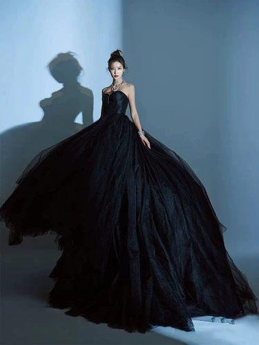 Черное свадебное платье, бюстгальтер-топ для влюбленных, реквизит для фотографии, коллекция 2021