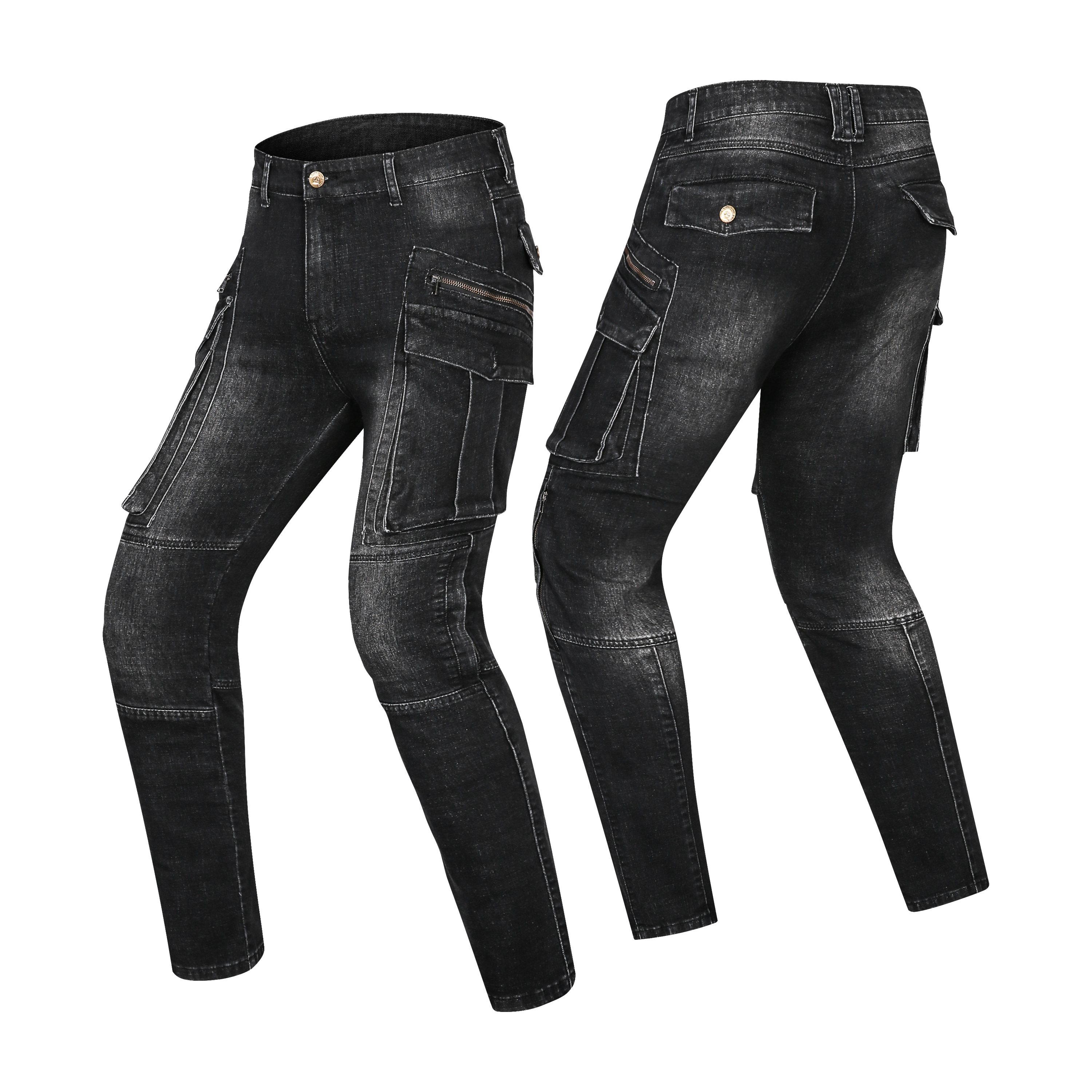 New Four Seasons Knights equipped with male cross-country locomotive Spring Summer Jeans Locomotive Racing Pants Anti-Fall Pants