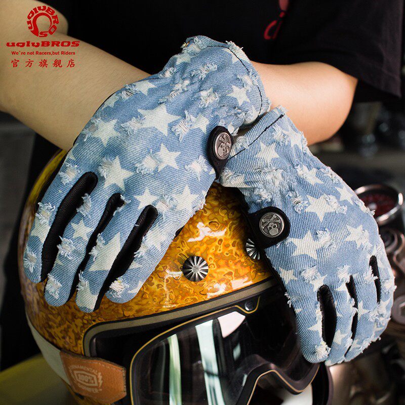 uglybros locomotive locomotive riding gloves touch screen Halle retro rider to make old anti-fall denim