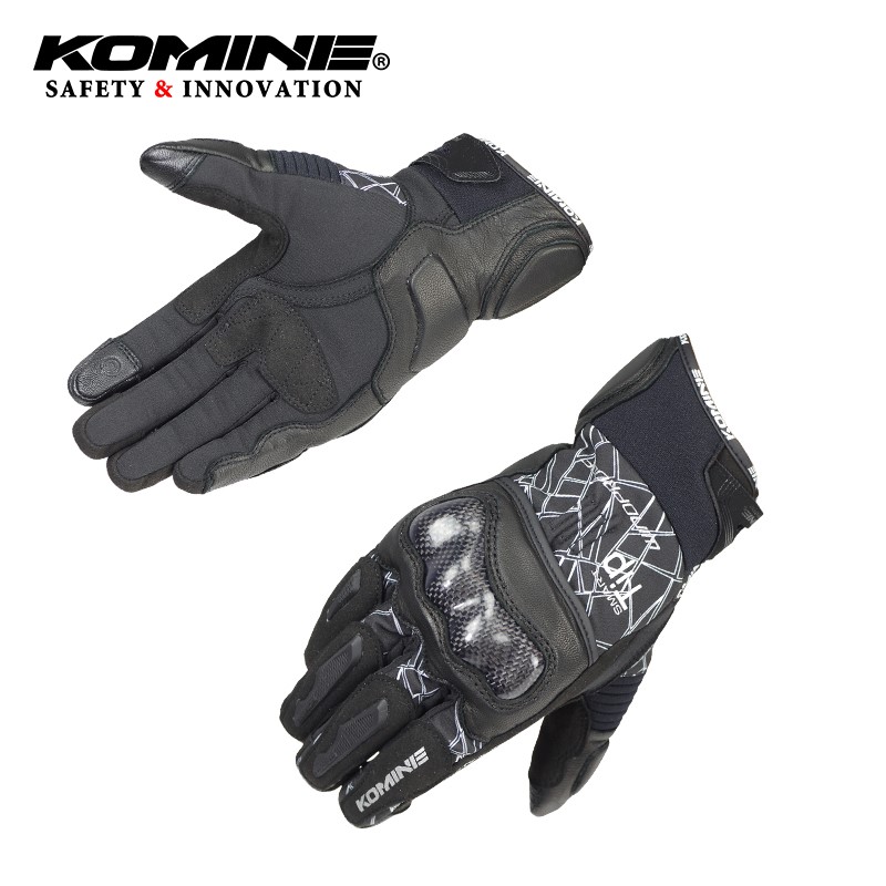 Daily KOMINE leather thin cotton anti-fall carbon fiber Japan Short first winter synthetic riding gloves GK-821