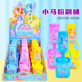 Trendy Internet-Famous Pony Paint Bucket Toy Candy, High Aesthetic Value, Fun and Creative Cartoon Animation, Children's Sharing Snacks