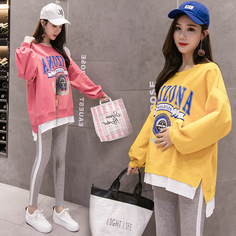 Pregnant women spring suit fashion plus velvet padded spring winter coat cotton casual coat casual two-piece spring and autumn