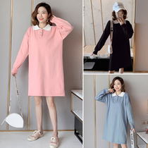 Pregnancy Woman Dress Autumn Clothing Dress Autumn Winter Clothing New Loose Knit Sweater Fall Fashion Mid-Length Long Sleeve Blouse
