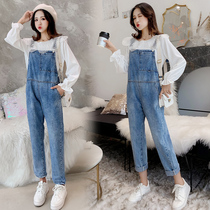 Maternity dress Spring fitting suit 2021 Spring and autumn style Fashion Denim back with trousers blouses for spring casual out of two sets