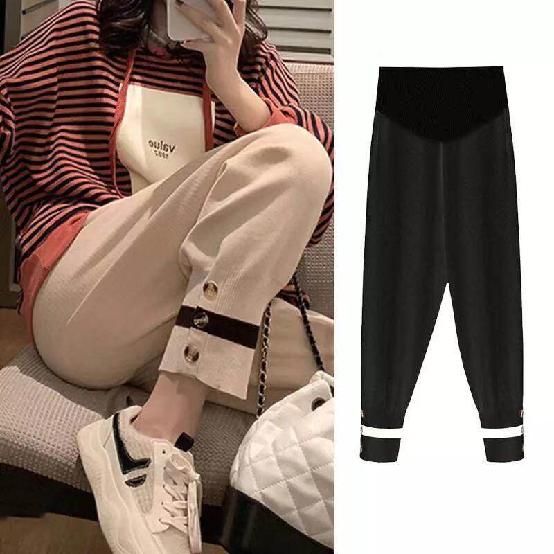 Pregnancy Woman Dress Autumn Winter Style Plus Suede Thickened Outside Wearing Long Pants Pregnant Woman Broadlegged Pants Spring Fall and Pregnant Woman with a pair of pants