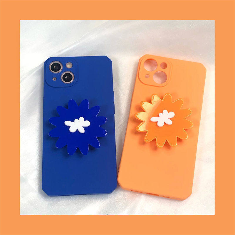 Korea ins Klein blue flower bracket applies Apple 13 phone protection shell iPhone11 12 Soft full package xr