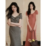 Дизайнерское платье, китайский стиль, из хлопка и льна, V-образный вырез