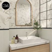 Type de Fa clair Swallow Brick Cream White Toilet Tile Art Bathroom Kitchen Wall Brick Toilet Non-glisser Etage Tiles